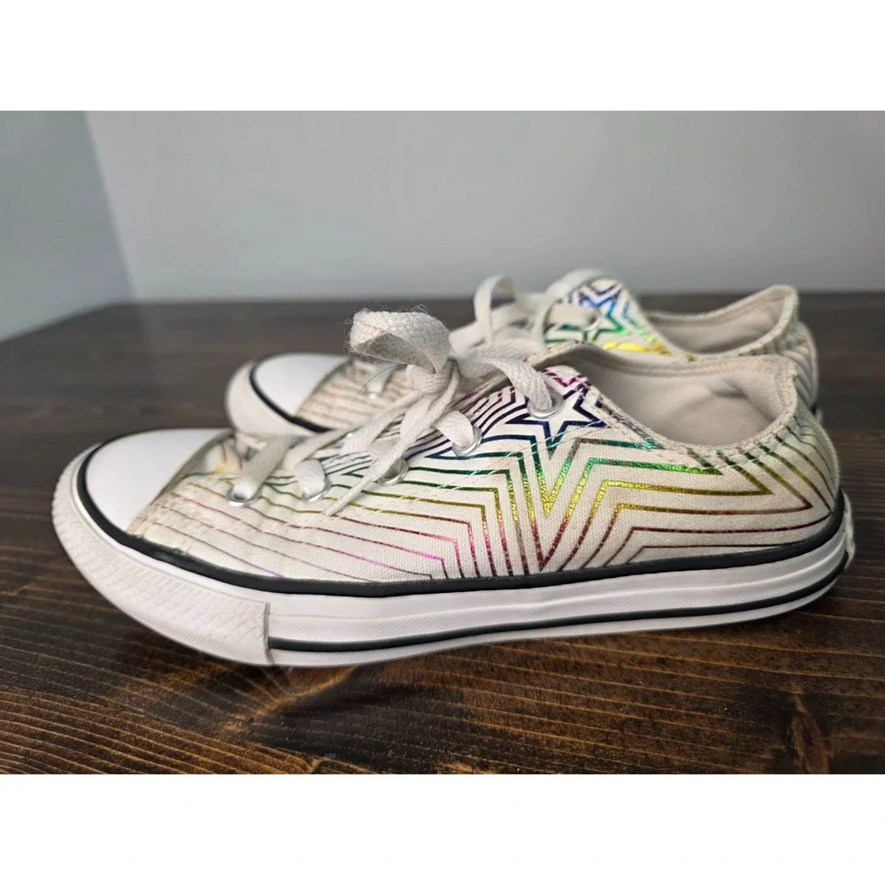 Converse All Star Youth Sneakers Size 3 EU‎ 35 White Canvas Casual Kids Shoes